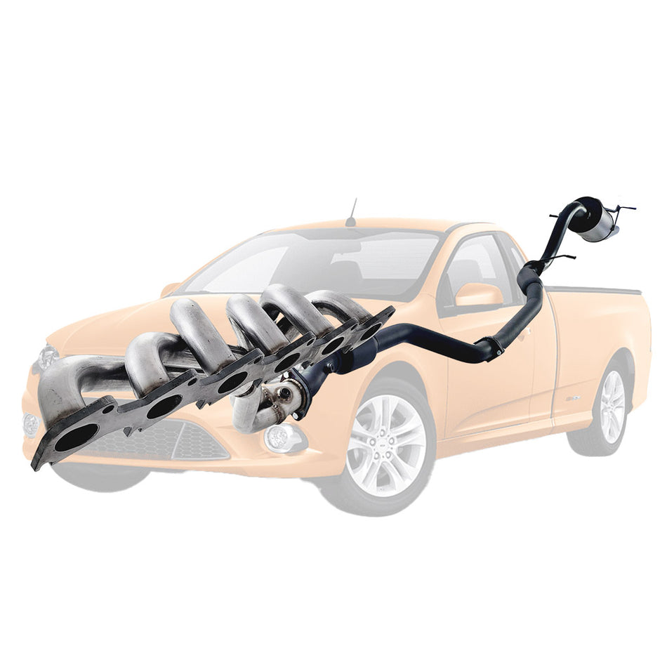 Ford Falcon FG Ute XR6 2 1/2" Catback Kit Inc Hotdog & Everflo Muffler & XPS Header stainless steel exhaust system
