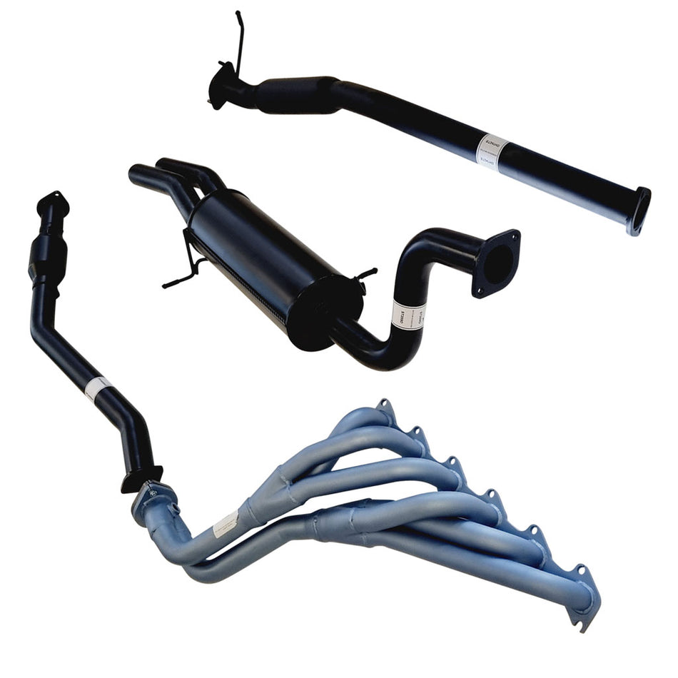 Ford Falcon FG Ute XR6 2 1/2" Catback Kit Inc Hotdog & Everflo Muffler & Packmaker Header in black and silver steel