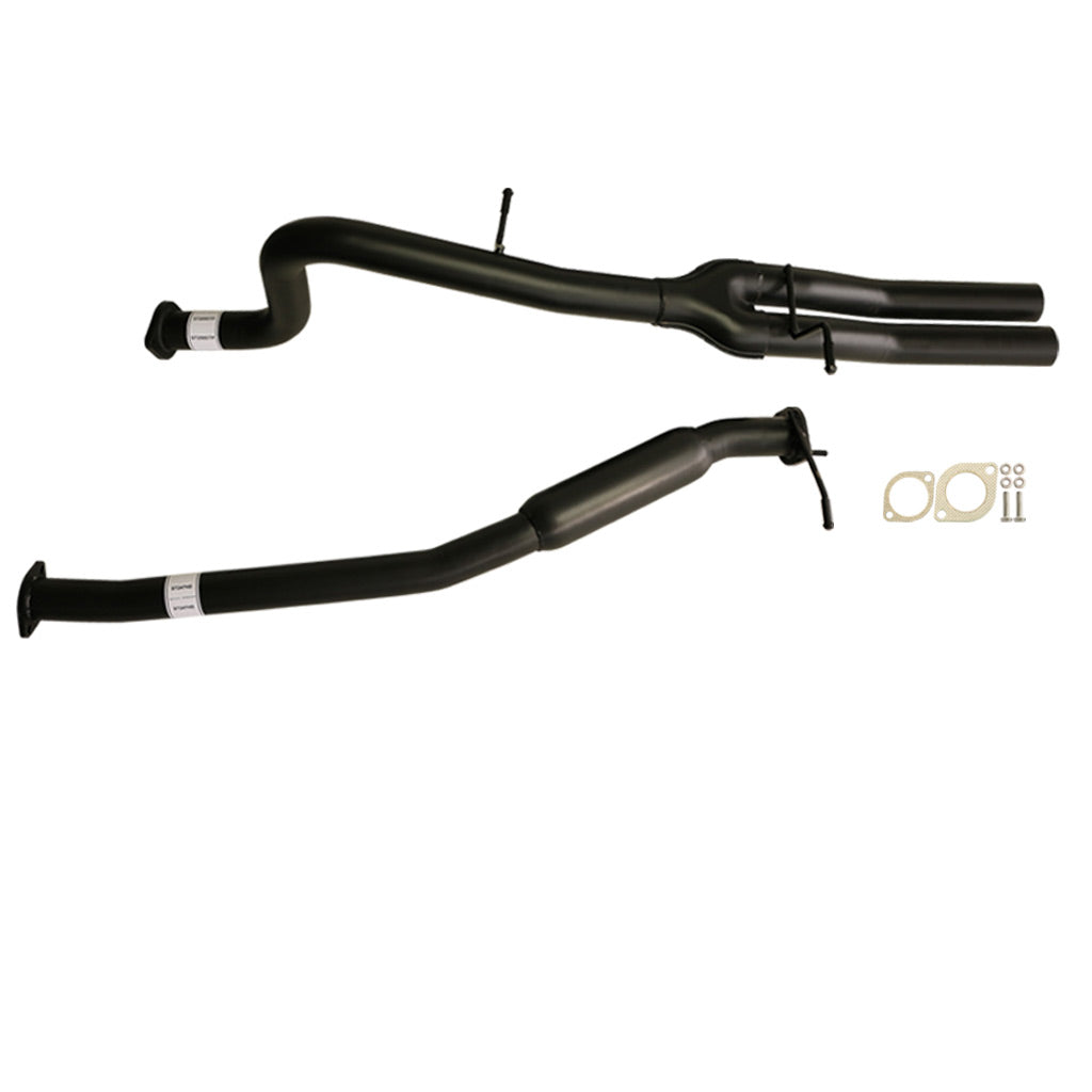 Falcon FG 6Cyl Tub And XR6 Ute 2.5" Cat Back Exhaust Hotdog Front Tailpipe Rear in black steel with gaskets and mounting hardware