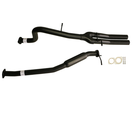Falcon FG 6Cyl Tub And XR6 Ute 2.5" Cat Back Exhaust Hotdog Front Tailpipe Rear in black steel with gaskets and mounting hardware