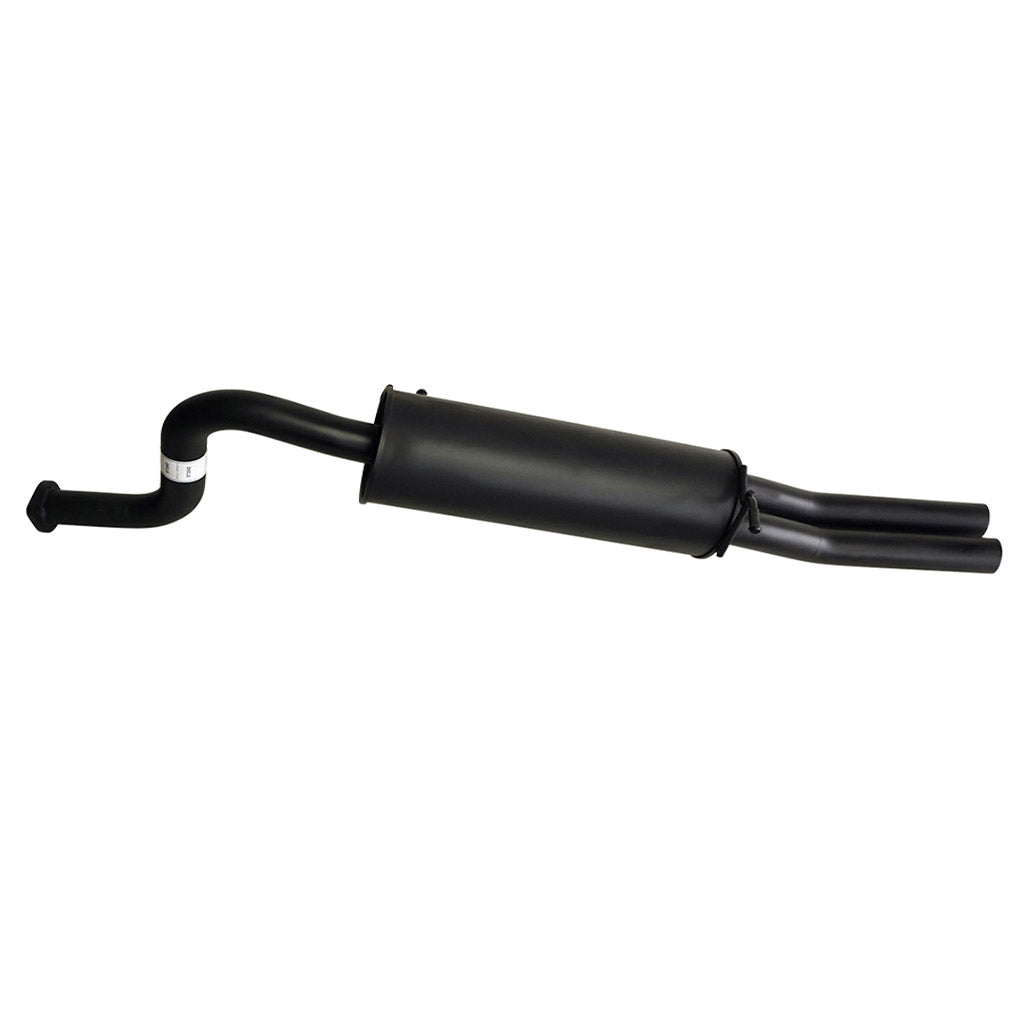 Falcon FG 6Cyl Tub & XR6 Ute 2.5 Inch Cat Back Exhaust Hotdog Front Muffler Rear in black steel with dual outlet pipes