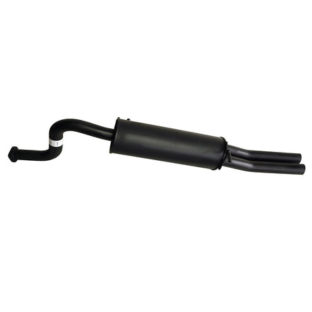 Falcon FG 6Cyl Tub & XR6 Ute 2.5 Inch Cat Back Exhaust Hotdog Front Muffler Rear in black steel with dual outlet pipes