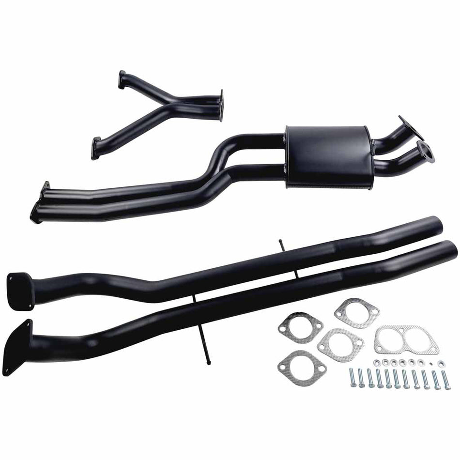 Ford Falcon BA BF XR8 Ute Twin 2.5 Inch Cat Back Exhaust - Muffler And Tailpipe with mounting hardware and flanges
