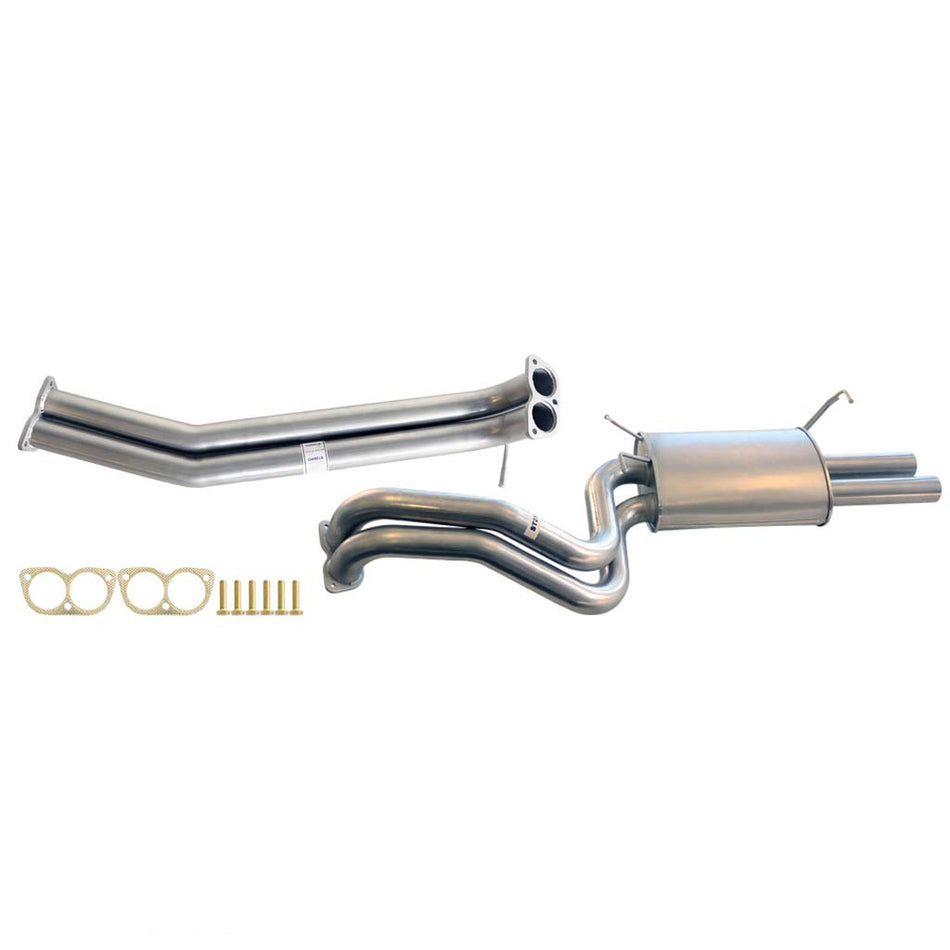 Falcon BA BF XR6 Turbo Sedan Twin 2.5 Inch Catback Exhaust - No Centre Muffler stainless steel tubes and muffler kit with gaskets and bolts.