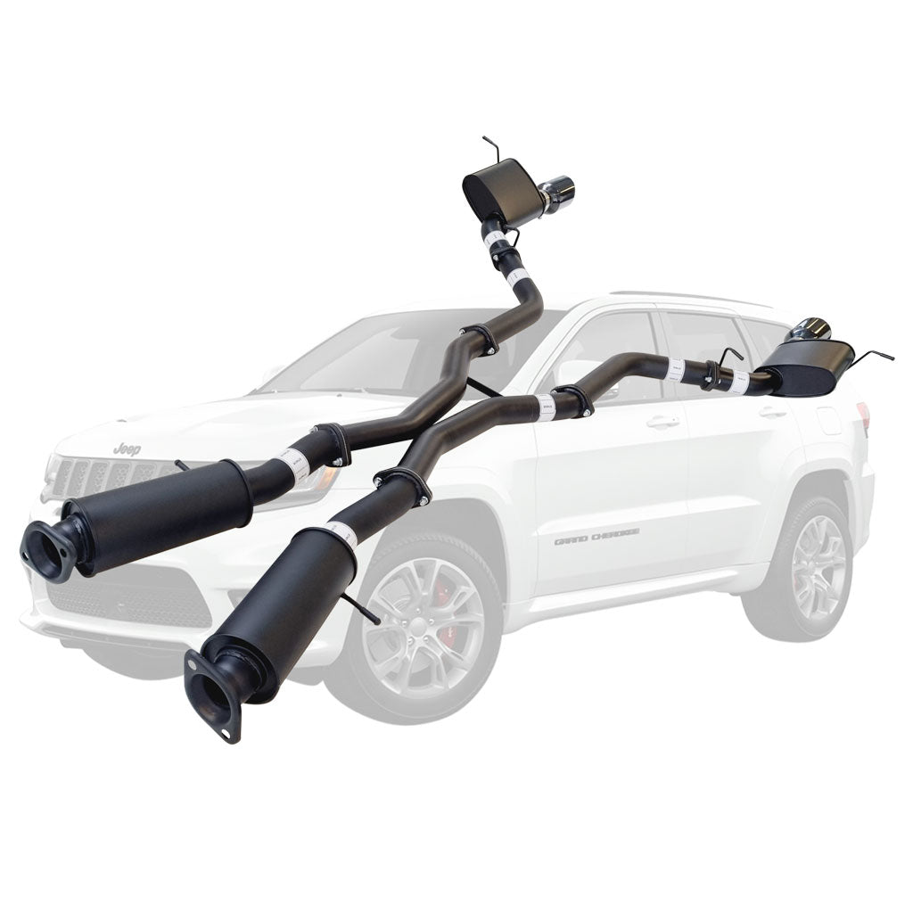 Twin 3" Cat Back Exhaust For SRT Jeep Grand Cherokee 2012 - 21 BC Tips stainless steel dual exhaust system