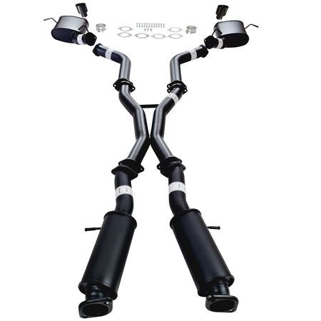 Twin 3" Cat Back Exhaust For SRT Jeep Grand Cherokee 2012 - 21 BC Tips with stainless steel pipes and mufflers.