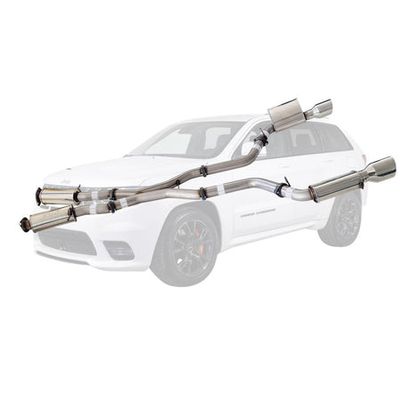 3" Cat back Stainless Exhaust SRT Grand Cherokee 6.4 2012-21 SS Tips with mandrel bent stainless steel tubing