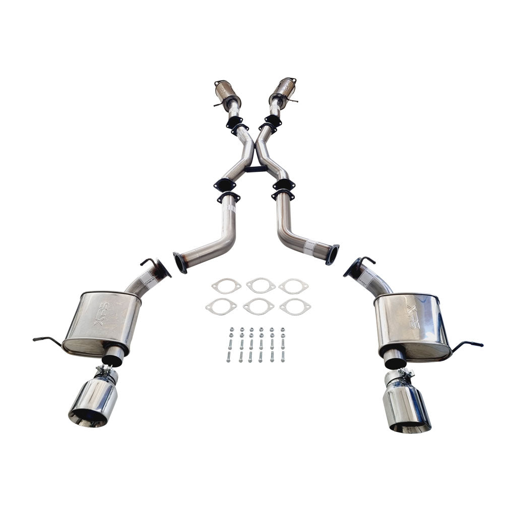 3" Cat back Stainless Exhaust SRT Grand Cherokee 6.4 2012-21 SS Tips with dual mufflers and mounting hardware