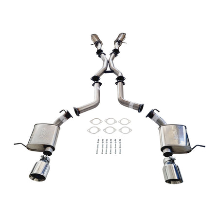 3" Cat back Stainless Exhaust SRT Grand Cherokee 6.4 2012-21 SS Tips with dual mufflers and mounting hardware