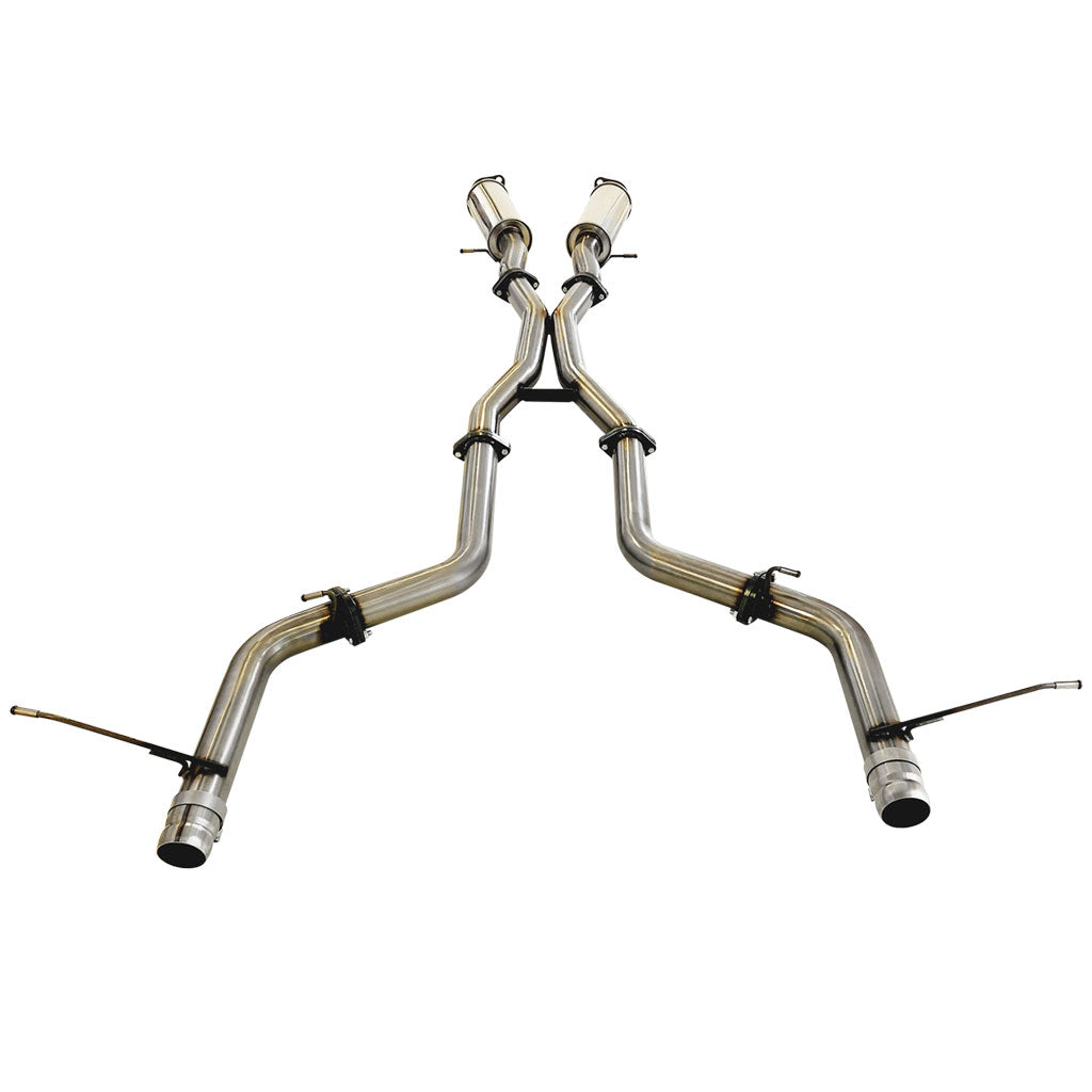 3" Cat Back Stainless Exhaust For SRT Jeep Grand Cherokee Twin 2012 to 2021 OE Tip Option with polished stainless steel tubes and clamps