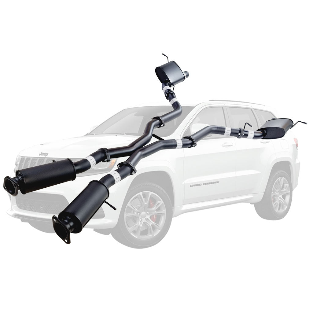Twin 3" Cat Back Exhaust For SRT Jeep Grand Cherokee 2012-21 OE Tips stainless steel dual muffler system