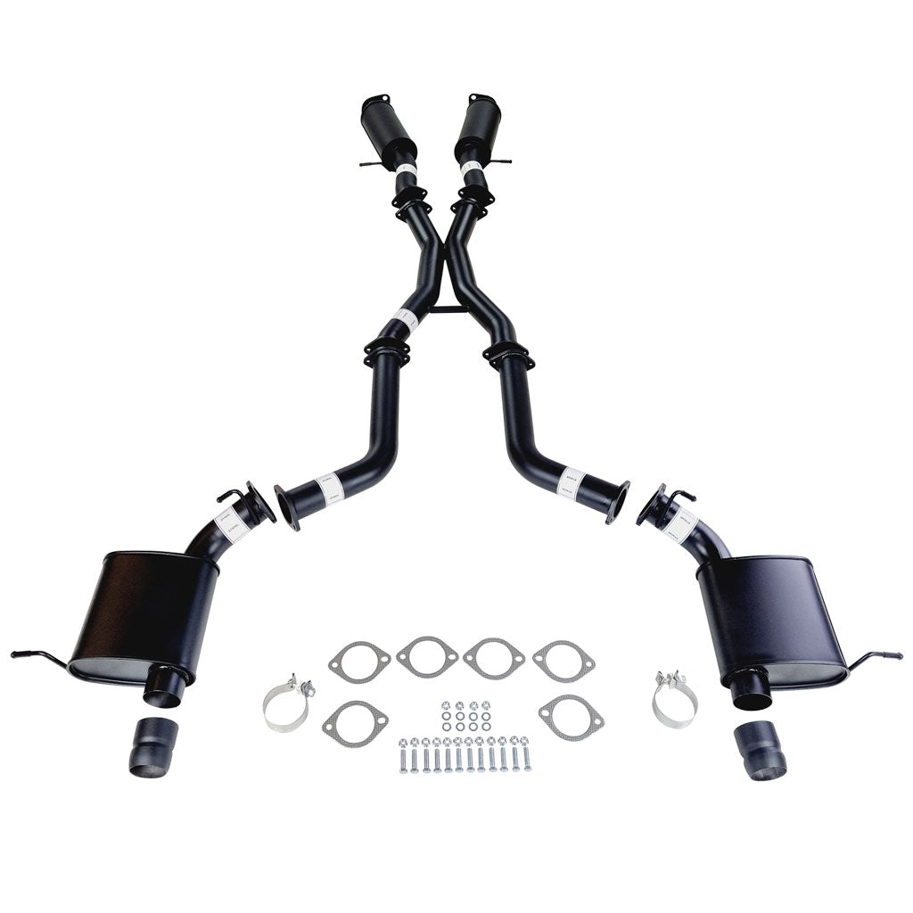 Twin 3" Cat Back Exhaust For SRT Jeep Grand Cherokee 2012-21 OE Tips with stainless steel pipes and mufflers.