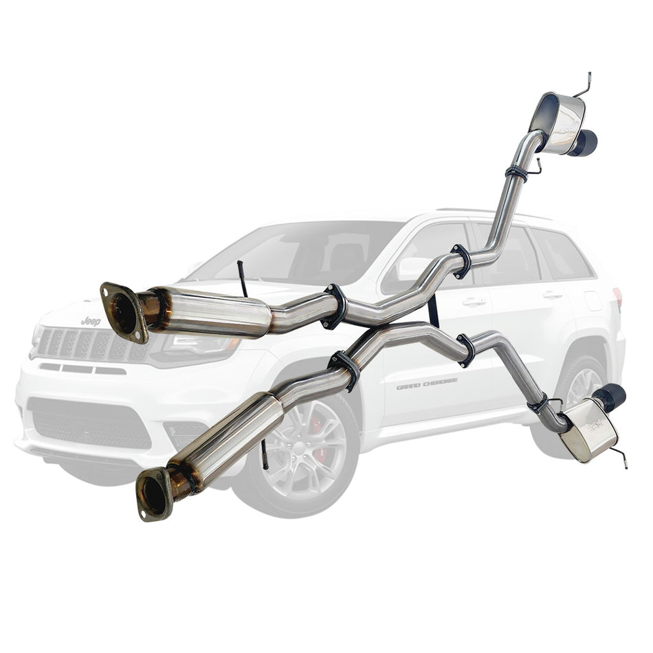 3 Inch Cat Back Stainless Steel Exhaust With Centre Hotdogs For SRT Jeep Grand Cherokee 6.4 2012 - 2021 BC Tips stainless steel system