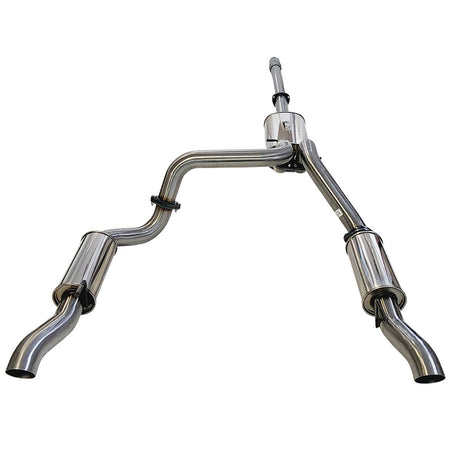 Chevrolet Silverado 1500 LTZ Crew Cab Ute 6.2L V8 3" Twin Stainless Catback Exhaust With Mufflers in polished stainless steel