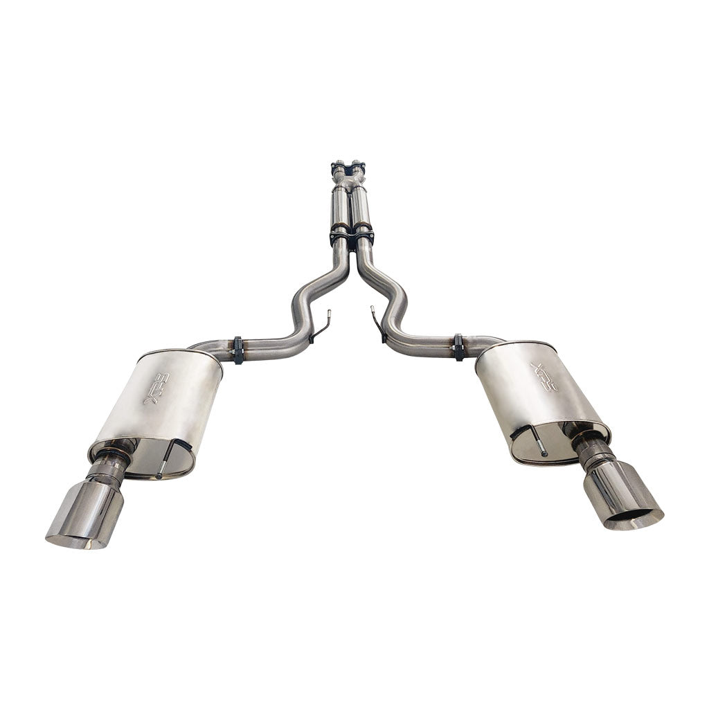 Ford Mustang FM 5.0l Coyote V8 GT Fastback Coupe 3" Twin Stainless Cat back Exhaust With Mufflers in stainless steel