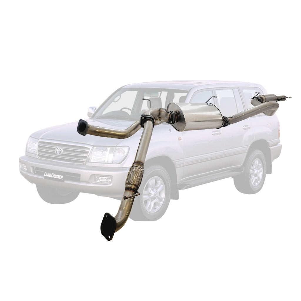 Toyota Landcruiser 100 series UZJ100R Petrol Wagon 4.7l 3" Catback Exhaust 1998 - 2007 in stainless steel