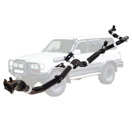 Toyota Landcruiser 80 Series 4.2L 1HD 3 Inch Turbo Back Exhaust with Cast Dump Pipe 1990 - 1998 in black steel