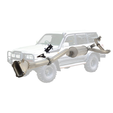 Toyota Landcruiser 80 Series 4.2L 1HD 3 Inch Turbo Back Exhaust with Cast Dump Pipe 1990 - 1998 in stainless steel