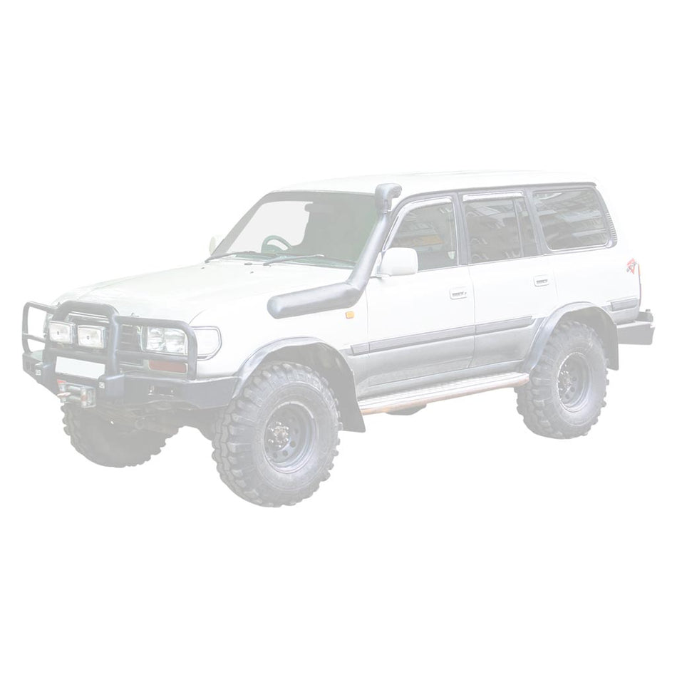 Toyota Landcruiser 80 Series 4.2L 1HD 3 Inch Turbo Back Exhaust with Cast Dump Pipe 1990 - 1998 installed on white SUV
