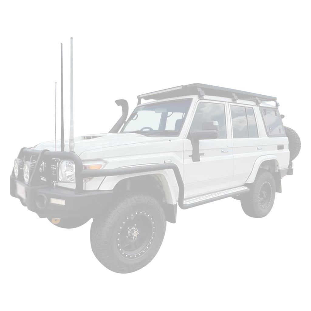 Toyota Landcruiser 76 Series VDJ76R V8 Wagon 3 Inch Turbo Back Exhaust 2007 - 9/2016 installed on white SUV