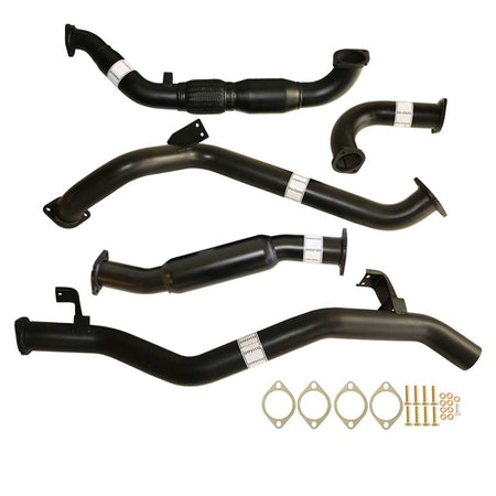 Toyota Landcruiser 79 Series VDJ79R V8 2007 - 10/2016 S Cab Ute 3 Inch Turbo Back Exhaust components in black steel with fittings and gaskets