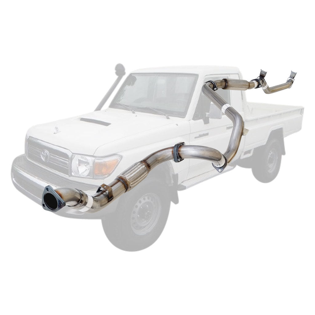 Toyota Landcruiser 79 Series VDJ79R V8 2007 - 10/2016 S Cab Ute 3 Inch Turbo Back Exhaust stainless steel pipe assembly