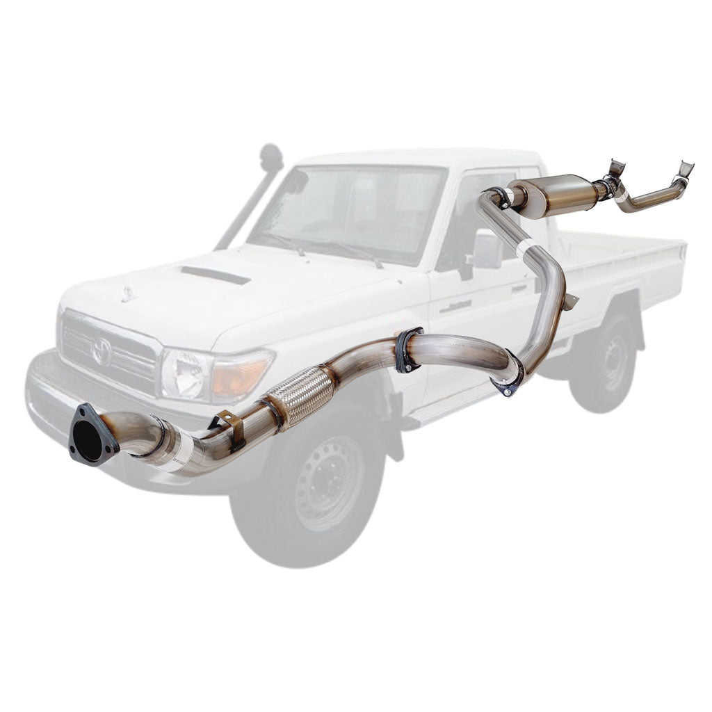 Toyota Landcruiser 79 Series VDJ79R V8 2007 - 10/2016 S Cab Ute 3 Inch Turbo Back Exhaust stainless steel pipe assembly
