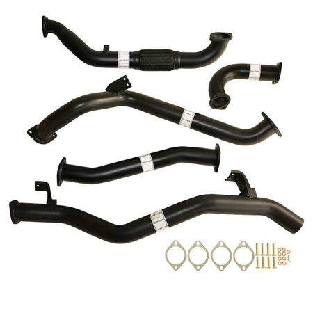 Toyota Landcruiser 79 Series VDJ79R V8 2007 - 10/2016 S Cab Ute 3 Inch Turbo Back Exhaust parts in black steel with gaskets and bolts