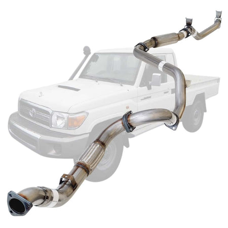 Toyota Landcruiser 79 Series VDJ79R V8 2007 - 10/2016 S Cab Ute 3 Inch Turbo Back Exhaust in stainless steel with bends and clamps