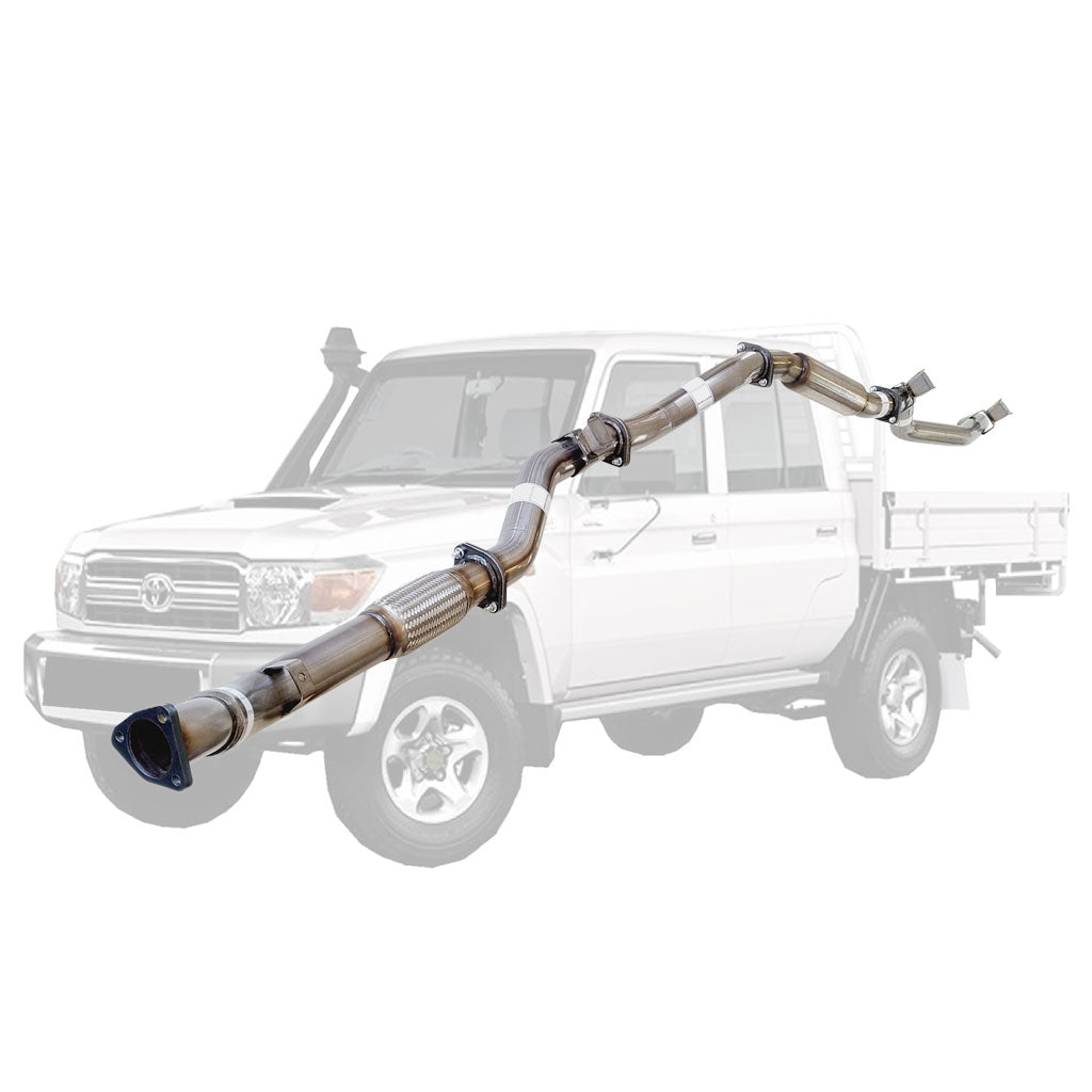 Toyota Landcruiser 79 Series VDJ79R V8 2007 - 10/2016 D Cab Ute 3 Inch Turbo Back Exhaust stainless steel pipe assembly