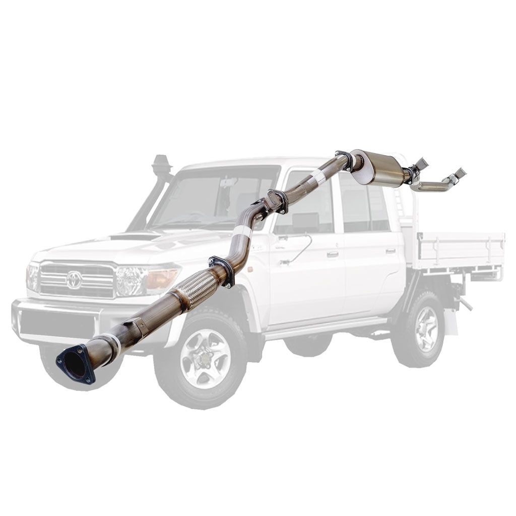 Toyota Landcruiser 79 Series VDJ79R V8 2007 - 10/2016 D Cab Ute 3 Inch Turbo Back Exhaust stainless steel system