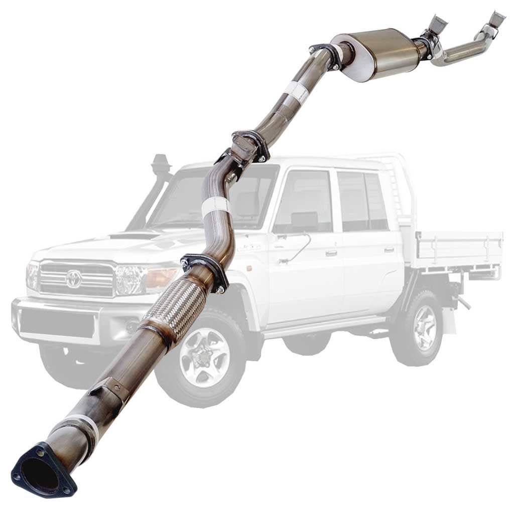 Toyota Landcruiser 79 Series VDJ79R V8 2007 - 10/2016 D Cab Ute 3 Inch Turbo Back Exhaust stainless steel pipe system