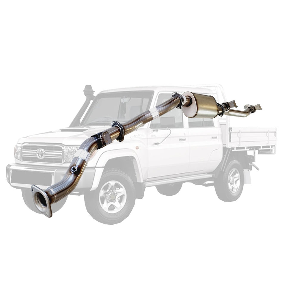 Toyota Landcruiser 79 Series VDJ79R V8 Ute MY17 3 Inch DPF Back Exhaust stainless steel pipe and muffler system