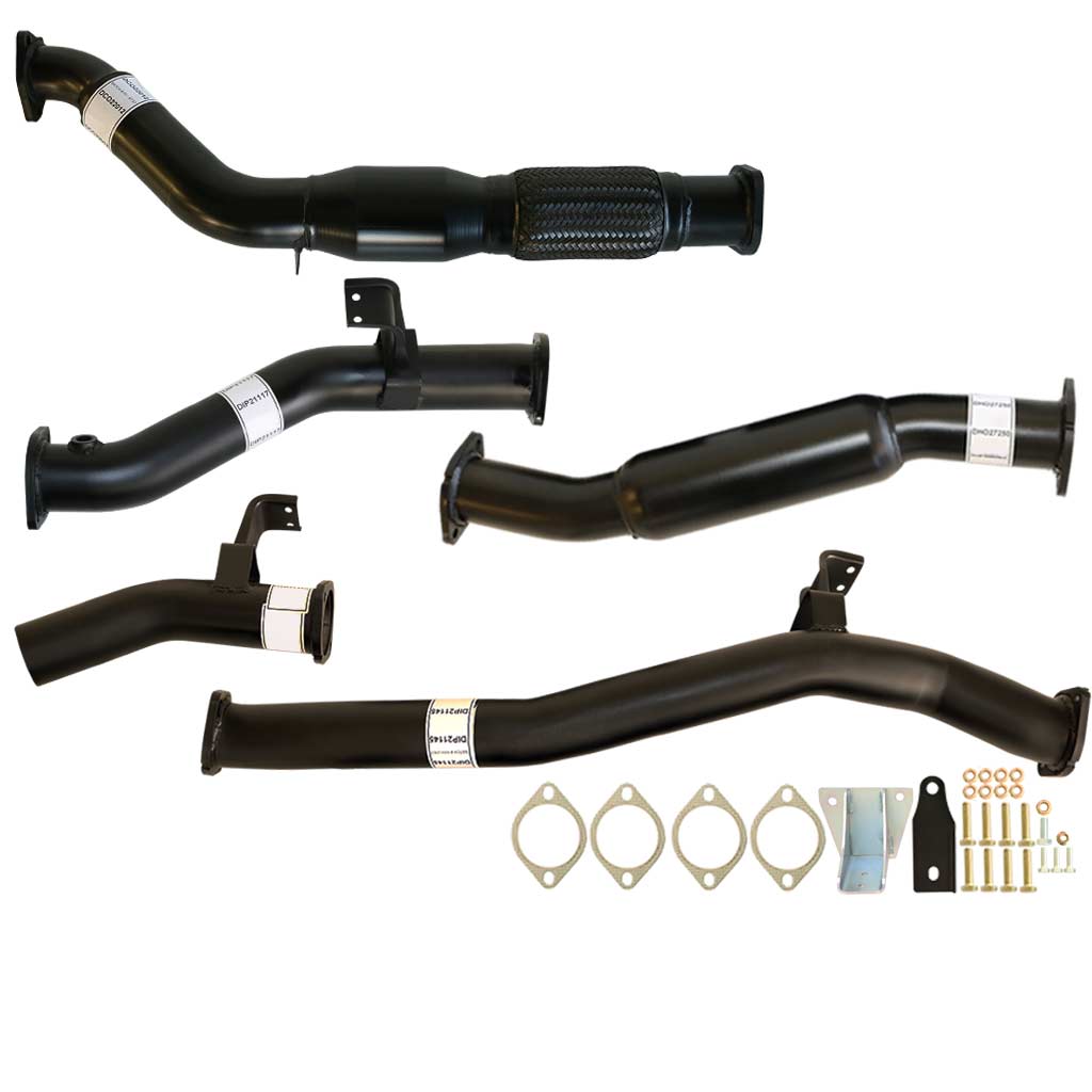 Toyota Landcruiser 76 Series VDJ76R V8 Wag MY17 3 Inch Turbo Back Exhaust with black coated steel pipes and fittings