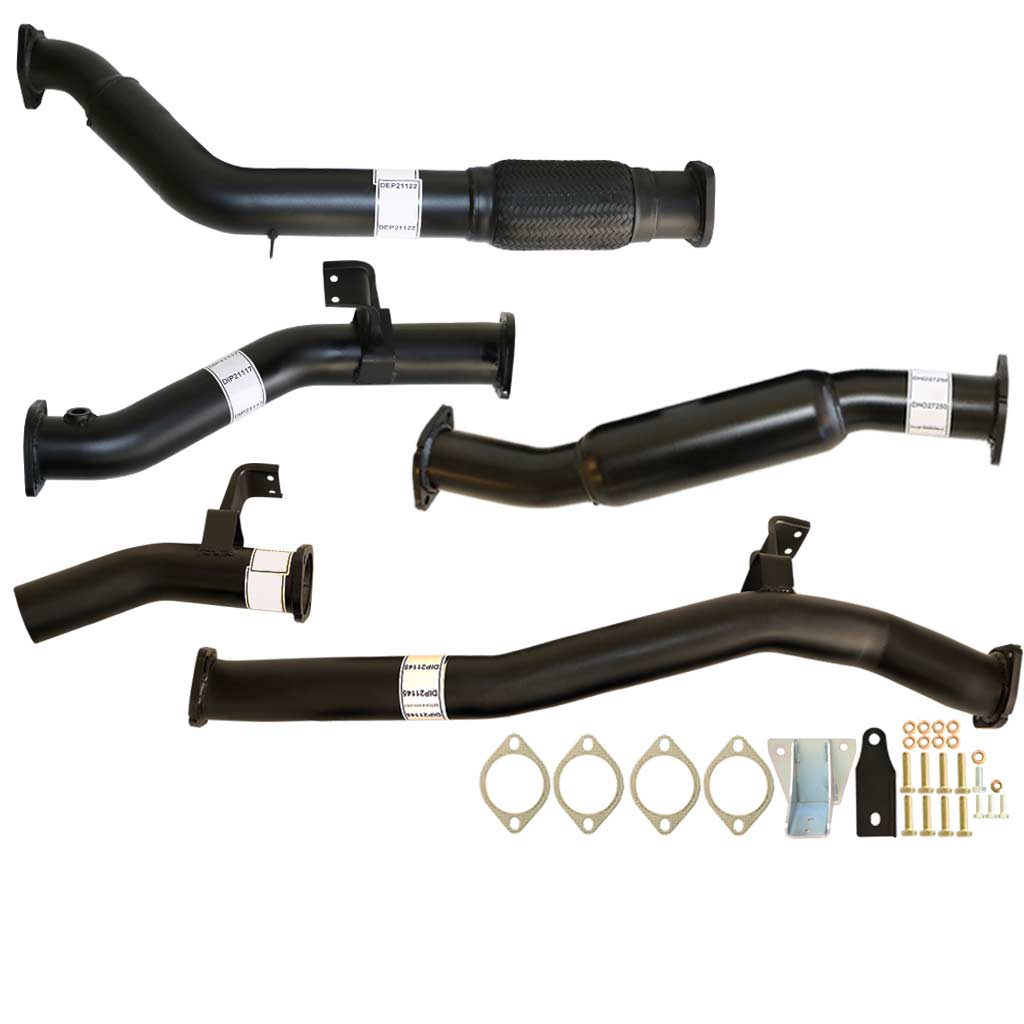 Toyota Landcruiser 76 Series VDJ76R V8 Wag MY17 3 Inch Turbo Back Exhaust system with pipes and fittings in black finish