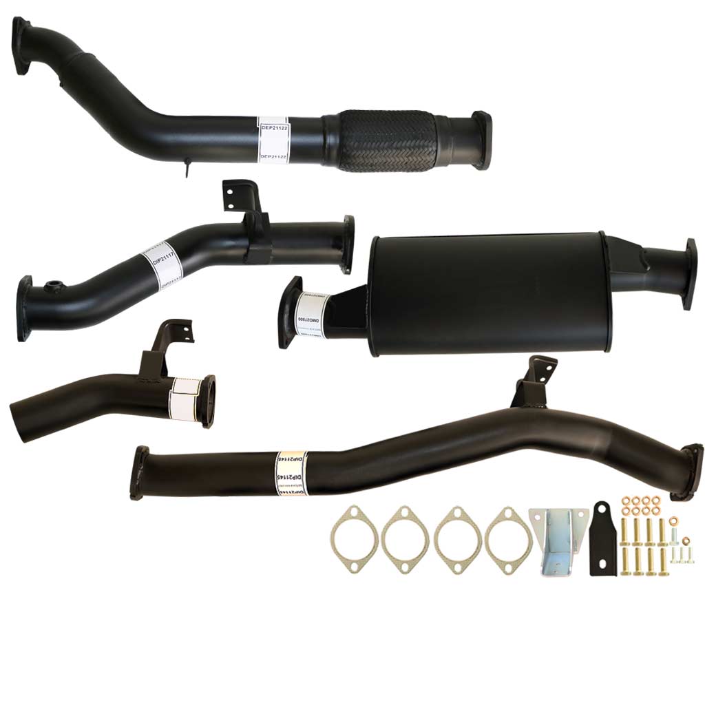 Toyota Landcruiser 76 Series VDJ76R V8 Wag MY17 3 Inch Turbo Back Exhaust with pipes, muffler, gaskets, and hardware