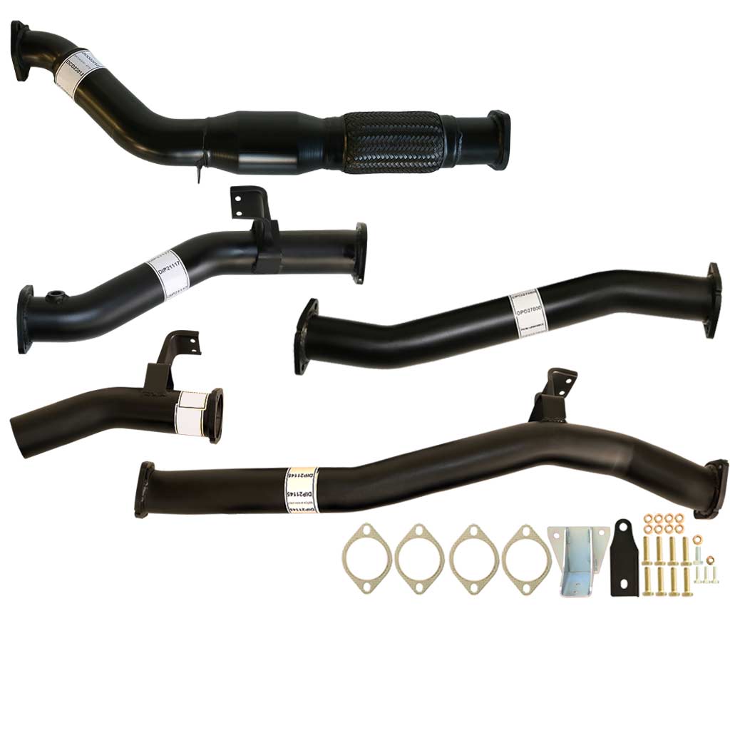 Toyota Landcruiser 76 Series VDJ76R V8 Wag MY17 3 Inch Turbo Back Exhaust system with black coated pipes and mounting hardware