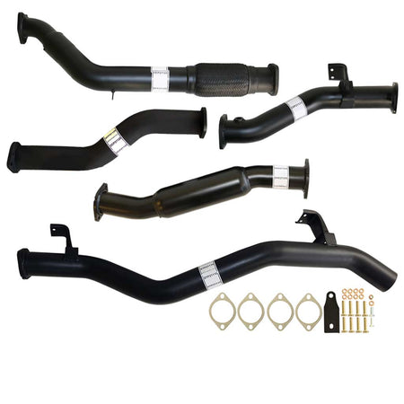 Toyota Landcruiser 79 Series VDJ79R V8 Ute 2017 On 3 Inch Turbo Back Exhaust with black-coated steel pipes and mounting hardware