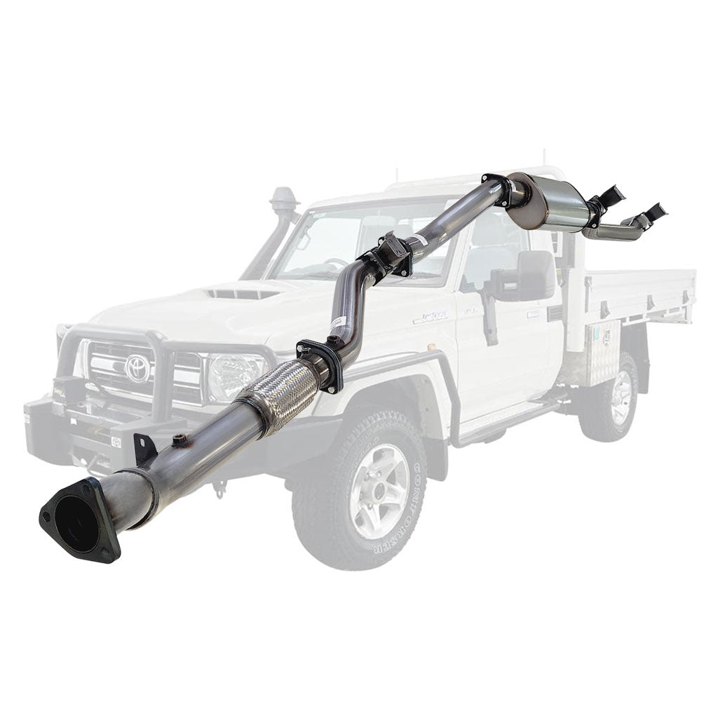 Toyota Landcruiser 79 Series VDJ79R V8 Ute 2017 On 3 Inch Turbo Back Exhaust stainless steel pipe and muffler assembly