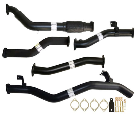 Toyota Landcruiser 79 Series VDJ79R V8 Ute 2017 On 3 Inch Turbo Back Exhaust with black-coated steel pipes and mounting hardware