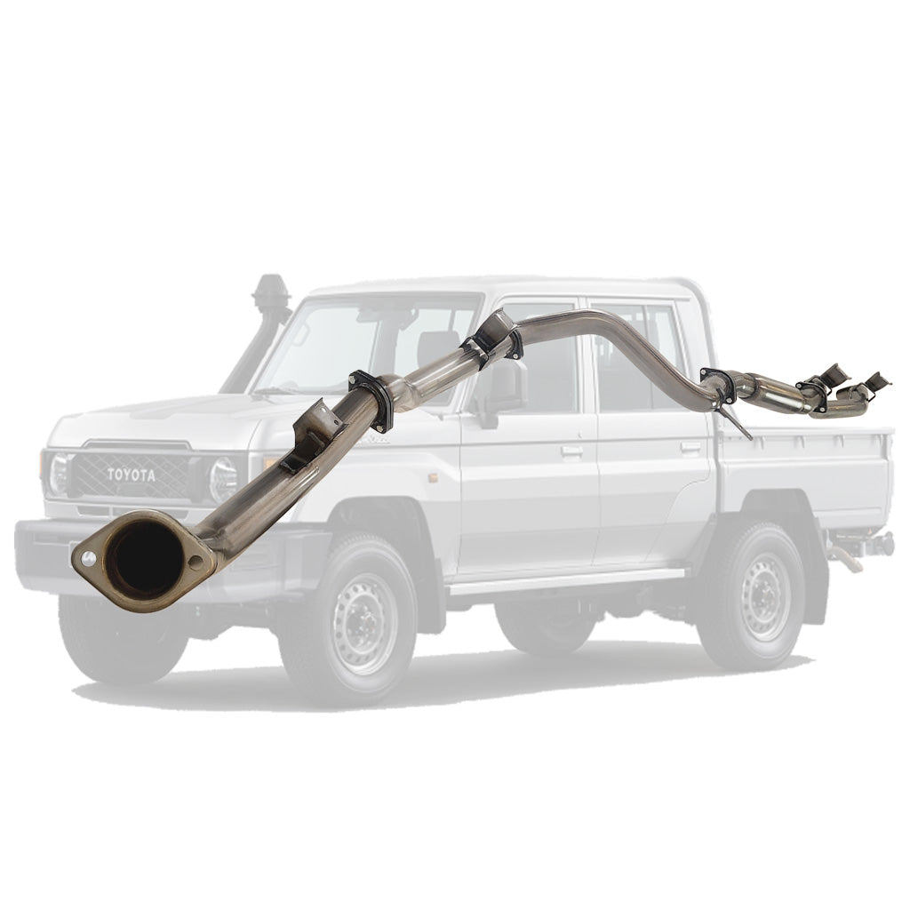 Toyota Landcruiser 79 Series GDJ79 Dcab Ute 2.8L 2023 On 3" Stainless DPF Back Exhaust pipe component