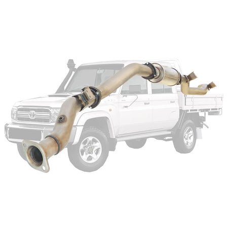 Toyota Landcruiser 79 Series VDJ79 Single & Dual Cab Ute 4.5L V8 10/2016 ON 3.5" DPF Back Exhaust stainless steel pipe assembly