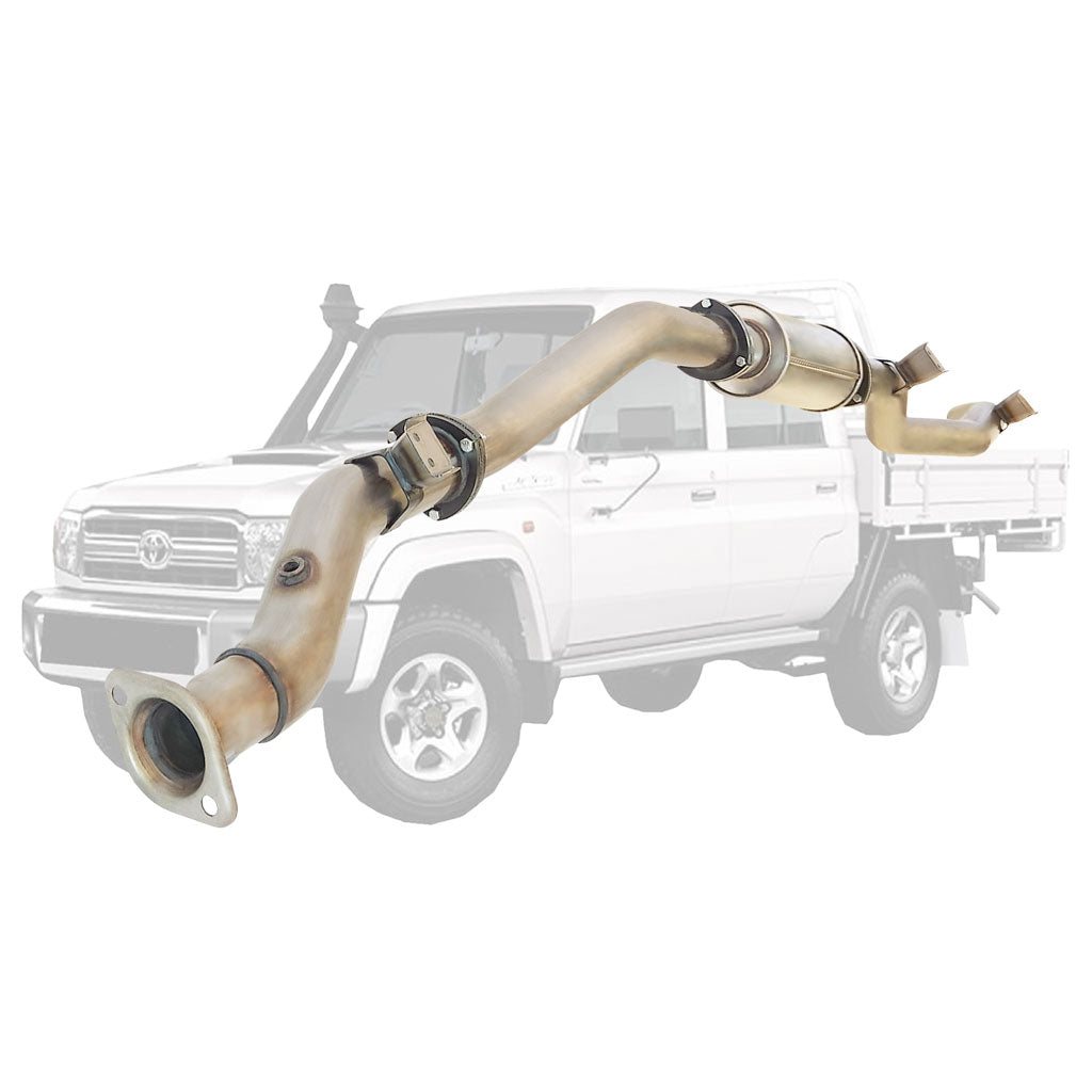 Toyota Landcruiser 79 Series VDJ79 Single & Dual Cab Ute 4.5L V8 10/2016 ON 3.5" DPF Back Exhaust stainless steel pipe assembly