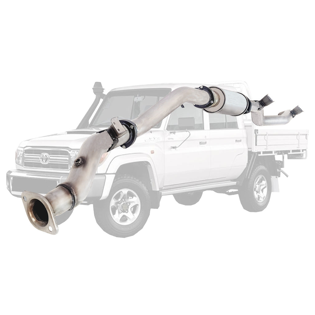 Toyota Landcruiser 79 Series VDJ79 Single & Dual Cab Ute 4.5L V8 10/2016 ON 3.5" DPF Back Exhaust stainless steel pipe assembly