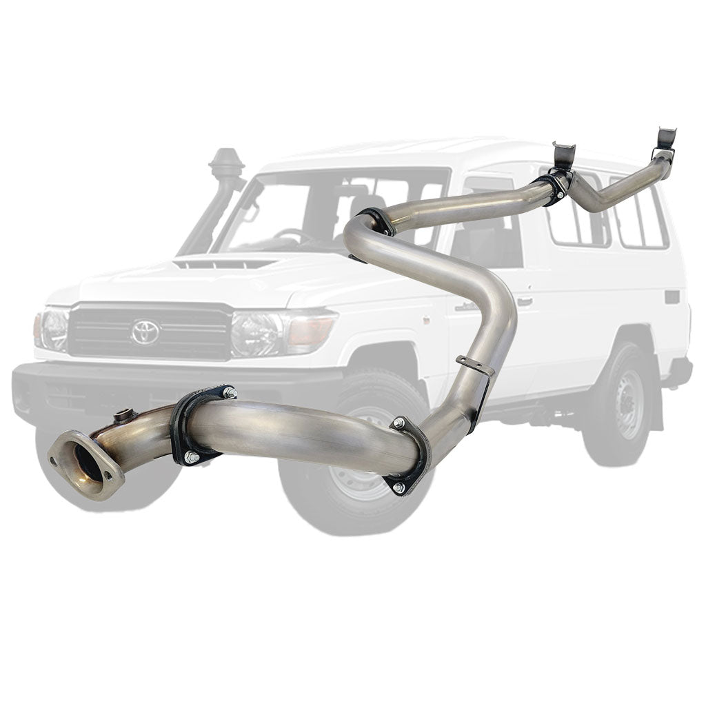 Stainless steel exhaust pipe designed for Toyota Landcruiser 78 Series VDJ78 V8 Troop Carrier 10/2016 On 3 Inch DPF Back Exhaust