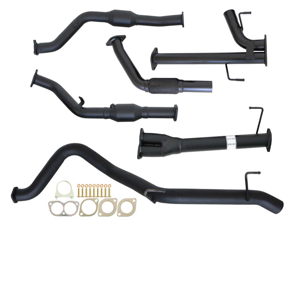Toyota Landcruiser 200 Series V8 Wagon 3 Inch Turbo Back Exhaust Dump Pipe 2.5" with black coated steel components and gaskets