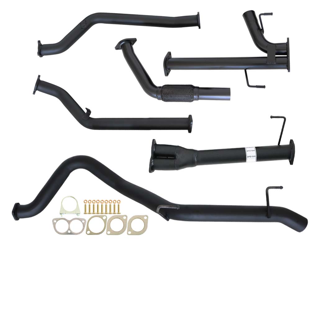 Toyota Landcruiser 200 Series V8 Wagon 3 Inch Turbo Back Exhaust Dump Pipe 2.5 inch in black steel with gaskets and bolts.
