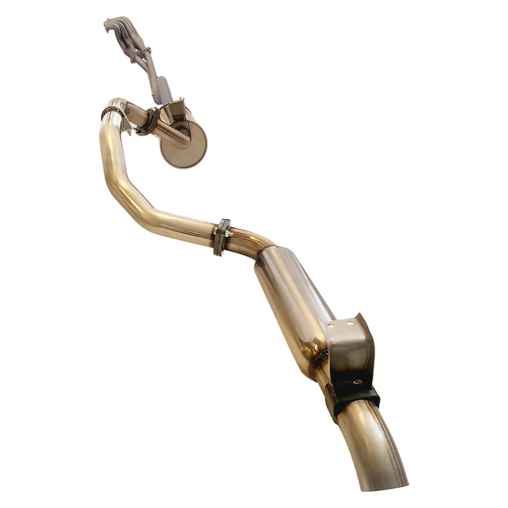 2.5 Inch Stainless Exhaust With Header & Muff For Toyota Landcruiser 105 SERIES 4.5L FZJ105 in polished stainless steel
