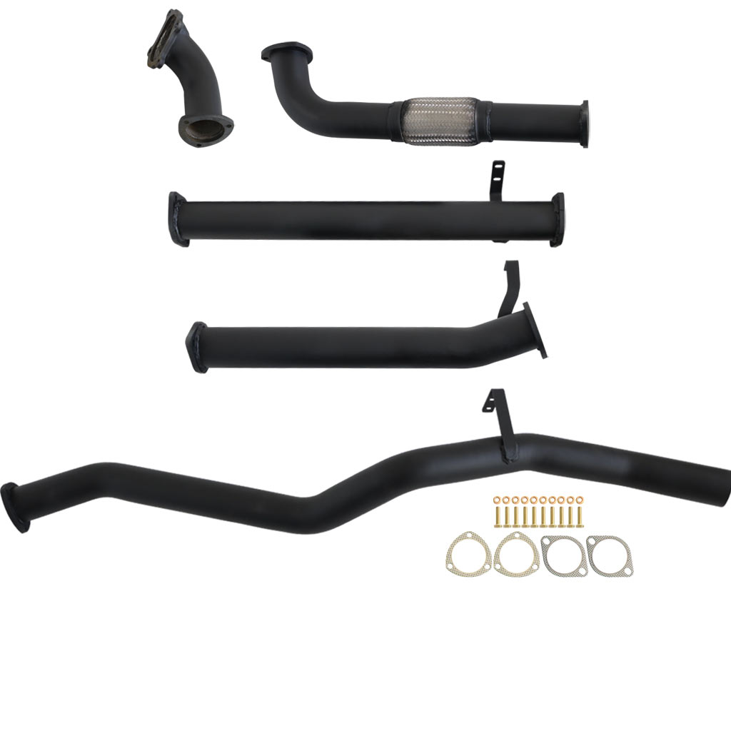 Toyota Landcruiser 60 Series 1980-1990 4L 3 Inch Turbo Back Exhaust 12H-T ***Made to Order*** black tubular exhaust system with gaskets and bolts