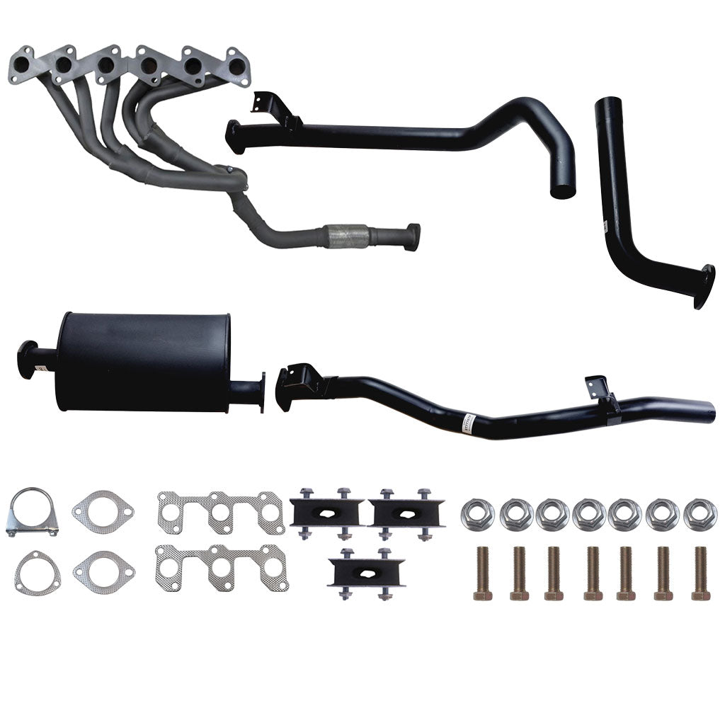 2.5" Exhaust With Header, Muff Suit Landcruiser HZJ75 Ute, Troop, HZJ78 4.2L 1HZ assembly kit with gaskets and bolts
